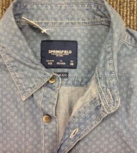 Mens DENIM impreso camisa de manga corta para con deshilachada Nd04 - Product Image 4