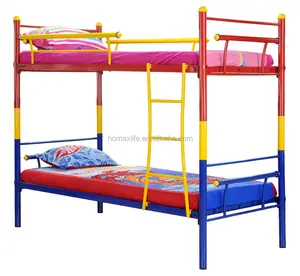 Más populares de rojo y azul niños cama muebles de metal fuerte marco pequeño camas