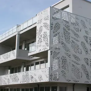 Tirai Dinding Desain Ukiran Logam Berlubang, Panel untuk Pelapis Bangunan
