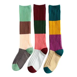 Mode Enfants Chaussettes Bébé Filles Genou Coton Bambin Chaussettes Longues Pour Enfants Couleur Bonbon Une Paire Chaussette Infantile Avec Des Arcs