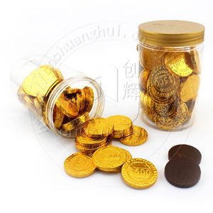 <span class=keywords><strong>Chocolat</strong></span> noir <span class=keywords><strong>rond</strong></span> emballé en forme de pièce d'or dans un pot - Product Image 2