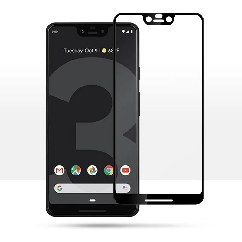 3D Melengkung Layar Penuh Kaca Tempered untuk Pixel 3 Pelindung Layar, 0.3 Mm Tipis 9 H Kekerasan untuk Google Pixel 3 XL Pelindung