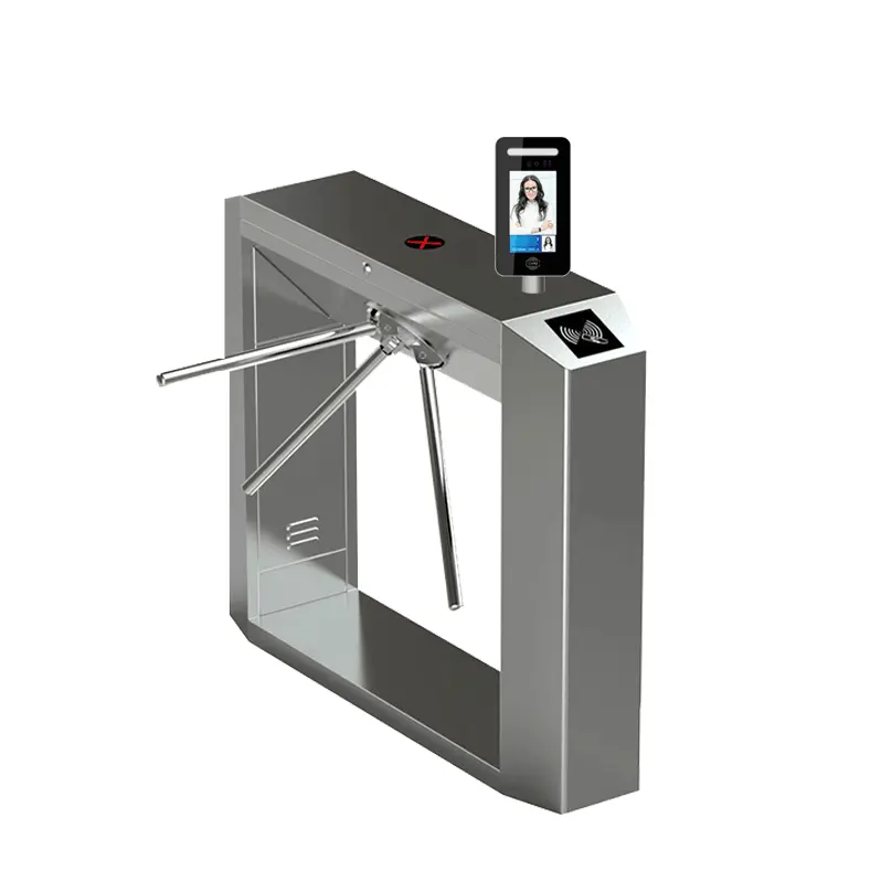 Otomatis Pintu Masuk Keamanan Counter Pengenalan Wajah Tripod Turnstile