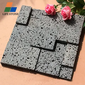 黑色天然火山岩石瓷砖出售