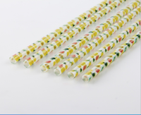 Paille à boire imprimée en plastique écologique personnalisée, paille réutilisable en PP sans BPA