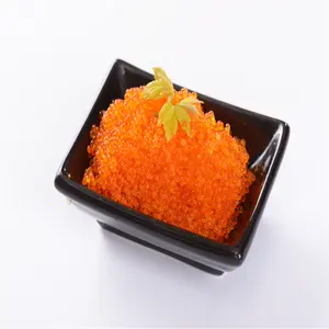 Tobiko-pescado volador, Material crudo de Perú, pescado sazonado, naranja