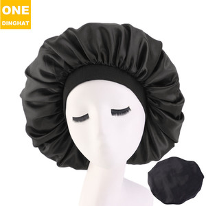 Logo personnalisé grande <span class=keywords><strong>taille</strong></span> 42 cm <span class=keywords><strong>bonnet</strong></span> <span class=keywords><strong>de</strong></span> sommeil en satin <span class=keywords><strong>bonnet</strong></span> en soie à bande élastique <span class=keywords><strong>de</strong></span> qualité supérieure pour les femmes - Product Image 5