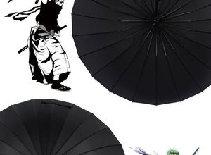 Parapluie <span class=keywords><strong>japonais</strong></span> long personnalisé avec 16 baleines, parapluie samouraï <span class=keywords><strong>japonais</strong></span> en forme d'épée katana noire, parapluie droit d'extérieur - Product Image 2