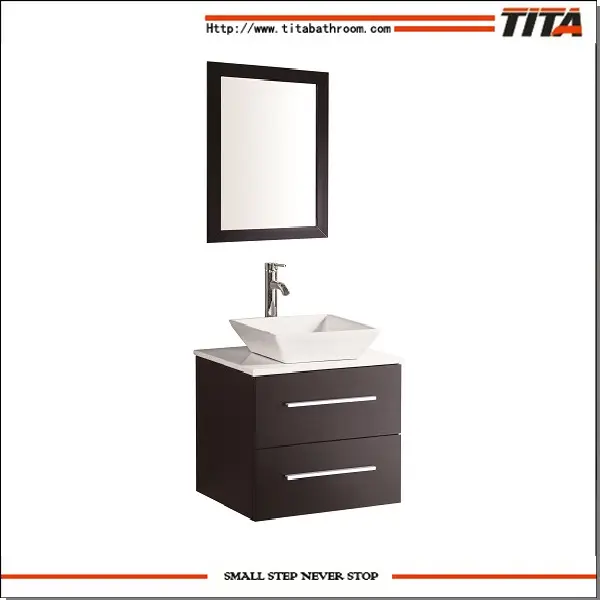 T9152 series Fashion style Solid wood modern wall mounted bathroom cabinets with sinks vanity