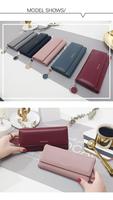 Nouveaux portefeuilles pour femmes à la mode, style long, portefeuille multifonctionnel, sac à main en cuir PU frais, pochette pour femme, porte-cartes, sac Murse