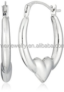 Boucles d'oreilles en forme de cœur, plaqué or 18k et en or blanc, en forme de cœur - Product Image 2