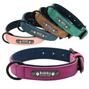 Didog Hot Sales Customized Engraved ID Support Drop-shipping PU Pet Dog Collar