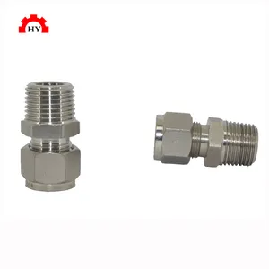 High quality stainless steel 316 twin ferrules straight screw male ferrule connector