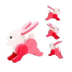 Diy personalizado de dibujos animados los niños temprano educación bloques de construcción de madera de 3D rompecabezas de animales - Product Image 6