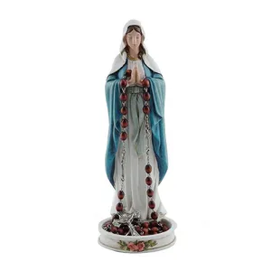 8 inch Rosary Holder Resin Mary Madonna Statue