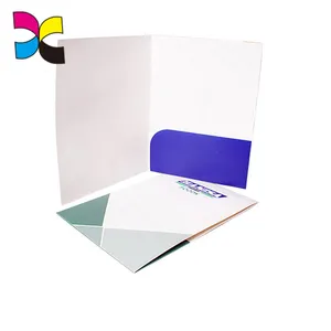 Company file presentation paper folder printing with slit for business card