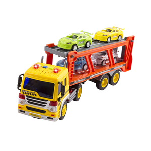 <span class=keywords><strong>Camion</strong></span> <span class=keywords><strong>Giocattolo</strong></span> Trasportatore di Auto a Frizione con Luci, Suoni e Rampa, Include 4 Auto in Plastica - Product Image 3
