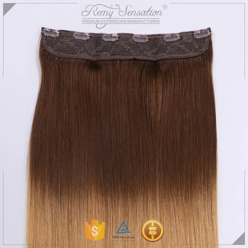 Hot selling 24" thick end Mongolian human remy hair extension one piece clip on hair