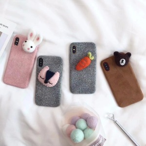 DIY sentía kawaii animal Bear conejo zanahoria gato Guangzhou paño del <span class=keywords><strong>tel</strong></span>éfono móvil para el iPhone x 8 8 más 7 7 más 6 6 Más - Product Image 2