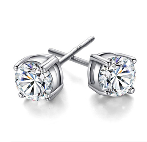 Boucles d'oreilles à clous en argent Sterling 925, pour femmes, <span class=keywords><strong>diamant</strong></span>, vente en gros, 2020 - Product Image 2