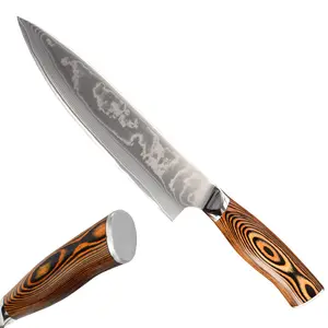 Cuchillos <span class=keywords><strong>de</strong></span> Carnicero Chinos <span class=keywords><strong>Damasco</strong></span> VG10, Cuchillo <span class=keywords><strong>de</strong></span> Chef con Mango <span class=keywords><strong>de</strong></span> Madera Pakka - Product Image 1