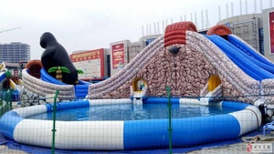 Parc aquatique gonflable Commercial sur le sol, terrain de jeux, avec piscine, - Product Image 3