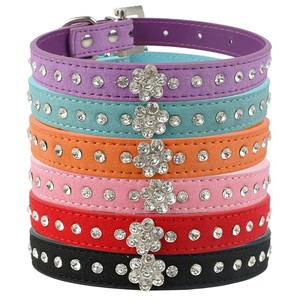 Beirui personalizable dibujos animados cachorro perro Collar Rhinestone PU cuero cristal diamante sólido patrón personalizar mascota Collar - Product Image 1