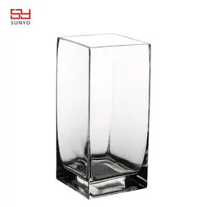 圆筒方形立方体玻璃花瓶在股票水晶高品质流行块设计定制