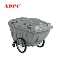 Chariot à déchets industriel à 2 roues en plastique pour l'extérieur, fabriqué en Chine, avec roues