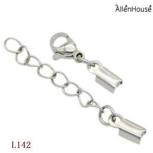 Màu Bạc Thép Không Gỉ Tôm Hùm <span class=keywords><strong>Claw</strong></span> Dây <span class=keywords><strong>Clasp</strong></span> Với Dây Tip Cho 3Mm Dây Da Để Làm Cho Có Thể Điều Chỉnh Kích Thước Vòng Đeo Tay - Product Image 4