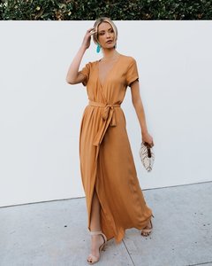 <span class=keywords><strong>Vestido</strong></span> Lancai 2022, Nuevo, Personalizado, <span class=keywords><strong>Rojo</strong></span>, Casual, Elegante, <span class=keywords><strong>de</strong></span> Satén, con Cuello en V, Estilo Envolvente, Maxi, para Cumpleaños, Cóctel, Cena, Fiesta - Product Image 6
