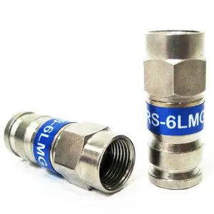 PCT-TRS-6 F Compression Connectors for RG6,RG59 and RG11 Universal RG-6 ALL BRASS WEATHER SEAL Coaxial Compression Connector