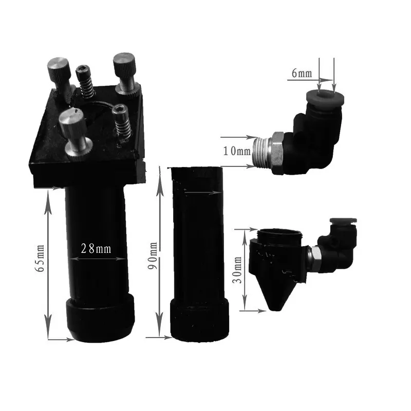 CO2レーザーヘッドセットCO2レーザ切断ヘッド + 反射Siミラー25ミリメートル + フォーカス焦点レンズ20ミリメートルco2レーザーマウントpartsmount