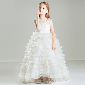 Boutique Wholesale Dresses For Girl Wedding Party Baby Sleeveless Ruffles Tulle Kids Angel Dress