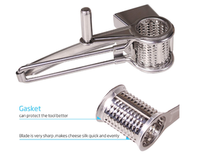 <strong>Rotary</strong> <strong>Cheese</strong> <strong>Grater</strong> - Vegetable <strong>Cheese</strong> Cutter Slicer Shredder With 3 Interchanging <strong>Rotary</strong> Sharp Cylinders Stainless Steel - Product Image 4