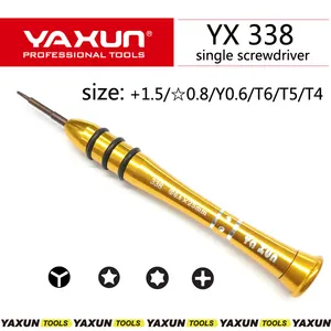 YAXUN YX338 destornillador único para reparación de móviles, T4,T5, T6, + 1,5, Pentalobe0.8, destornillador tipo triangle0.6