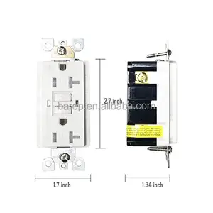 GFCI — récepteur de prise de courant, 20amp, 125vac, 60Hz, résistant aux intempéries et au dockage