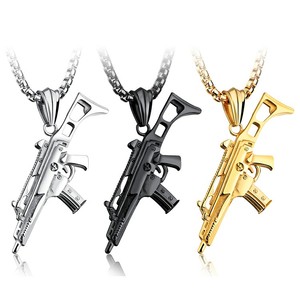 <span class=keywords><strong>Collier</strong></span> <span class=keywords><strong>militaire</strong></span> en acier inoxydable G36K fusil d'assaut hommes pendentif pistolet - Product Image 1