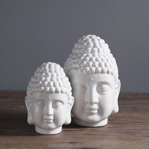 Estatuas de Cabeza de <span class=keywords><strong>Buda</strong></span> de Cerámica Blanca, Escultura de Cerámica Hecha a Mano, Figurita para Decoración del Hogar, Hotel, Altar de <span class=keywords><strong>Buda</strong></span>, Meditación, Regalo Zen - Product Image 3
