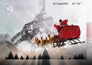 Cuadros de Lona con Luces LED Navideñas, Papá Noel, Nieve Festiva, Arte de Pared Navideño, Impresión Digital, Decoración para el Hogar, Hoteles, Cafeterías, Oficinas - Product Image 4