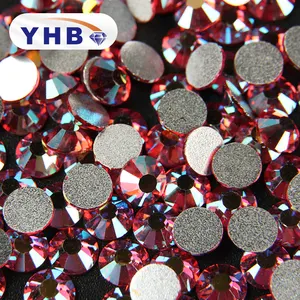 YHB di cristallo di alta qualità lucido colore Rosa AB hot fix DMC strass con colla forte posteriore per l'indumento