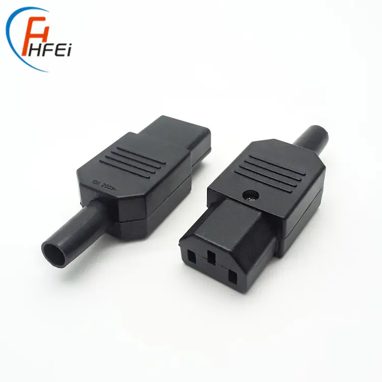 Iec 320 New 10A 250V Đen IEC C13 C14 Nam Cắm Điện Nối 3 Pin AC Ổ Cắm C13 Nam Nối