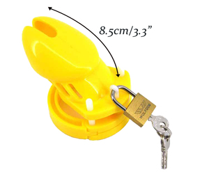 Cage de chasteté en plastique jaune avec serrure numérotée pour homme, prix d'usine, anti-masturbation, modèle Standdrd <span class=keywords><strong>CB6000</strong></span> - Product Image 4