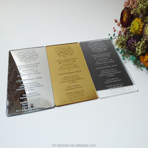 <strong>Cheap</strong> Small Size Laser Engraved Golden Mirror Acrylic <strong>Wedding</strong> <strong>Invitation</strong> Card Acrylic <strong>Wedding</strong> <strong>Invitation</strong> - Product Image 2