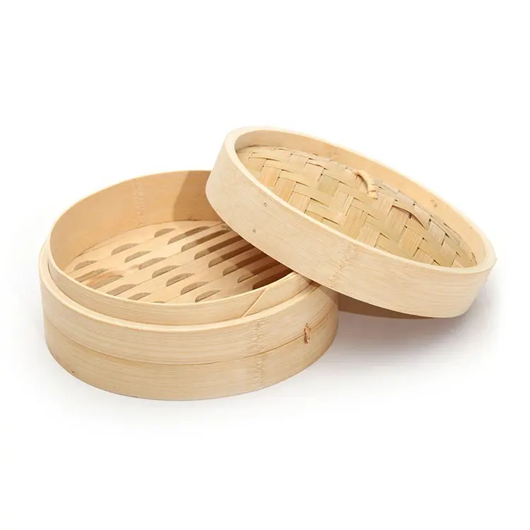 Wholesale Chinese Bamboo Dim Sum Food Steamer Basket Baby Bamboo Steamer with Custom Logo