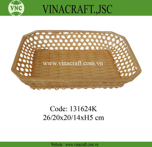 Panier de cuisine en bambou marron clair fumé écologique pour le stockage des aliments et des fruits pour la décoration de la maison et les cadeaux - Product Image 3
