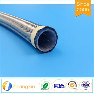 Yüksek sıcaklık dayanımı Dayanıklı Teflon 100% saf paslanmaz çelik 304 tel örgülü PTFE hortum