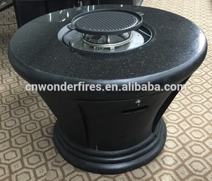 Foyer rond à <span class=keywords><strong>gaz</strong></span> <span class=keywords><strong>Propane</strong></span>, appareil d'intérieur et d'extérieur avec grilles de barbecue, <span class=keywords><strong>cheminée</strong></span> de jardin - Product Image 5