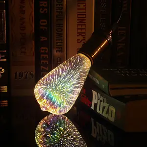 Ampoule led à filament rétro 3D edison, vintage, ST64 E27, pour vacances, noël, décoration, barre, lampe