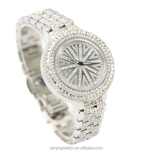2025 sang trọng Thạch Anh Bạc Đồng hồ đeo tay cho phụ nữ mới sang trọng tinh thể kim cương đồ trang sức đồng hồ kính mát <span class=keywords><strong>OEM</strong></span> Đồng hồ cơ khí - Product Image 3